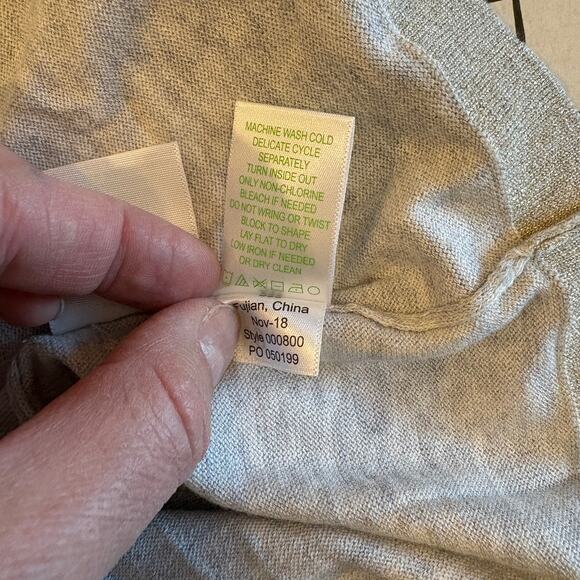 NWT Lilly Pulitzer Charla Sweater Heathered Seaside Grey Gold Metallic Ruffle S - Picture 12 of 14